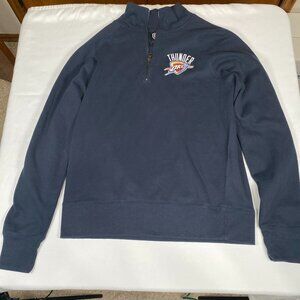 Men's OTS 1/4 zip OKC Thunder Pullover L Cotton Blend Blue Sweatshirt